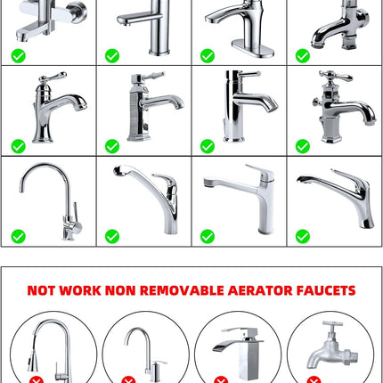 Faucet Adapter Kit, Swivel Aerator Adapter to Connect Garden Hose - Multi-Thread Kitchen Sink Faucet to Garden Hose Adapter 3/4 Inch - Chrome Finished.