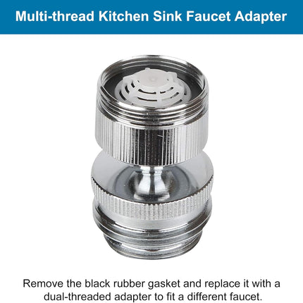 Faucet Adapter Kit, Swivel Aerator Adapter to Connect Garden Hose - Multi-Thread Kitchen Sink Faucet to Garden Hose Adapter 3/4 Inch - Chrome Finished.