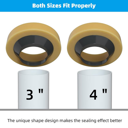 2 Pack Toilet Wax Ring, Thick Toilet Bowl Wax Ring Gasket for Toilet Bowl, Polyethylene Flange- Gas, Odor and Watertight Seal, Fits 3-inch and 4-inch Waste Line.