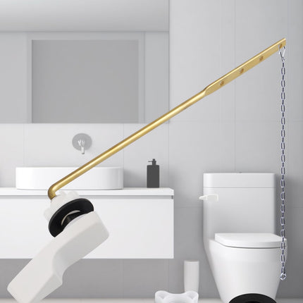 Toilet Handle Replacement, Front Mount Tank Flush Lever Handle Compatible with American Standard, Toilet Trip Lever with Stainless Steel Flapper Chains, White.