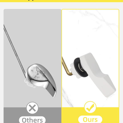 Toilet Handle Replacement, Front Mount Tank Flush Lever Handle Compatible with American Standard, Toilet Trip Lever with Stainless Steel Flapper Chains, White.