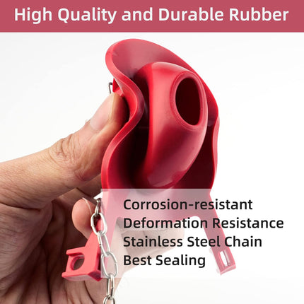 2-inch Universal Toilet Tank Flapper, Long Lasting All Rubber Seal Flapper Replacement Compatible with American Standard Water Conserving, High Performance, Easy to Install, Red.