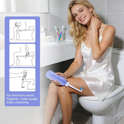 Portable Bidet Sprayer and Travel Bidet with Hand Held Bidet Bottle for Personal Cleansing Use Extended Nozzle - Personal Hygiene Care Toilet Bidet Shower/Bathroom Bidet Spray -21.8oz(620ml).
