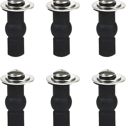 6 Pack Universal Toilet Seat Hinges Screw, Blind Hole fixings Expanding Rubber Top Fix Nuts Screws for Top Mounting Toilet Seat Hinges-3 Pairs (with One Expandable Ball).