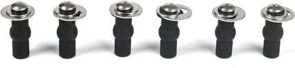 6 Pack Universal Toilet Seat Hinges Screw, Blind Hole fixings Expanding Rubber Top Fix Nuts Screws for Top Mounting Toilet Seat Hinges-3 Pairs (with One Expandable Ball).