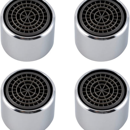 4 Pack Faucet Aerator, Kitchen Sink Aerator Shell with Built-in Filter, 55/64 Female Thread Bathroom Faucet Filter, Splash-Proof, Chrome Finish.