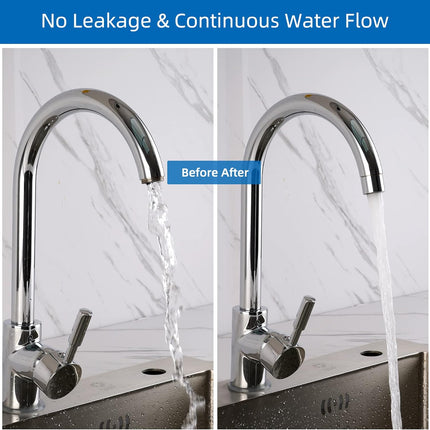 4 Pack Faucet Aerator, Kitchen Sink Aerator Shell with Built-in Filter, 55/64 Female Thread Bathroom Faucet Filter, Splash-Proof, Chrome Finish.
