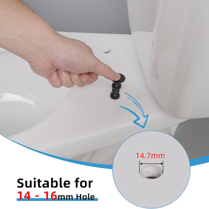 6 Pack Universal Toilet Seat Hinges Screw - Blind Hole Fixings Expanding Rubber Top Fix Nuts for Top Mounting - 3 Pairs With Two Expandable Ball.