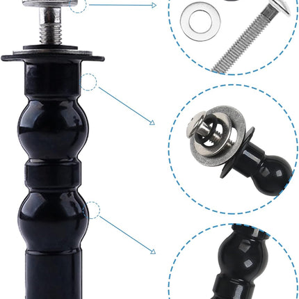 6 Pack Universal Toilet Seat Hinges Screw - Blind Hole Fixings Expanding Rubber Top Fix Nuts for Top Mounting - 3 Pairs With Two Expandable Ball.