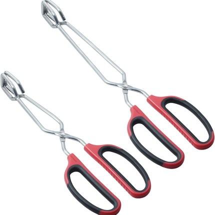 Stainless Steel Scissor Tongs 10-Inch and 12-Inch Set, Set of 2.