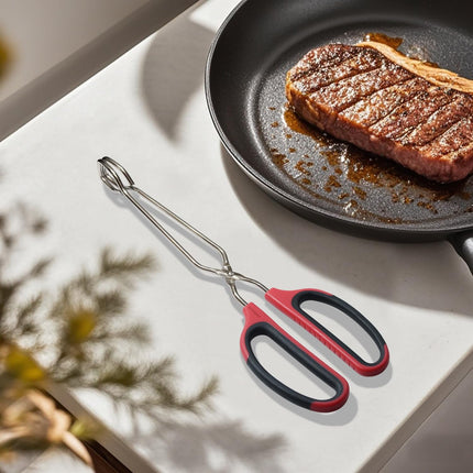Stainless Steel Scissor Tongs 10-Inch and 12-Inch Set, Set of 2.