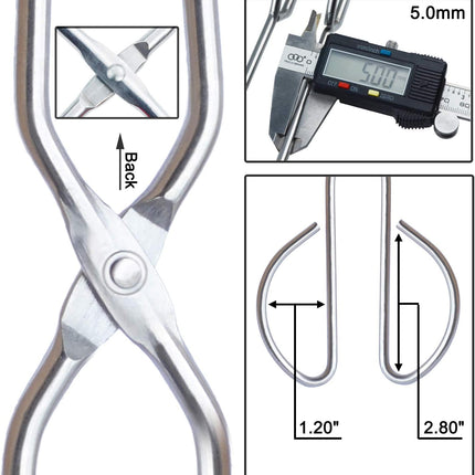 Stainless Steel Kitchen Scissor Tongs Set, 2-Piece (10/13 Inch) for Cooking, Grilling, Serving, and Barbecue.