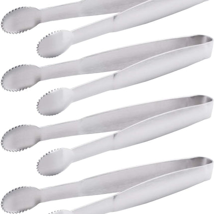 5" Mini Serving Tongs Set, Tiny Stainless Steel Small Tongs for Appetizers, Tea Party, Coffee Bar, Desserts, Set of 4.