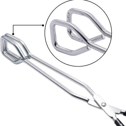 10-Inch Heavy Duty Stainless Steel Kitchen Scissor Tongs, Set of 2.