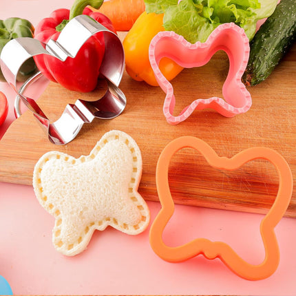 Sandwich Cutter and Sealer for Kids 10PCS Large Bread Sandwich Decruster Pancake Maker Cookies Fruits Vegetables Shaped Cutters for Lunch Bento Box Dinosuar Mickey Butterfly Unicorn Heart Star flower.