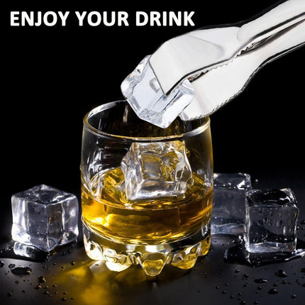 Ice Tongs for Ice Bucket 6-3/4 Inch - Set of 2 - Premium 18/8 Stainless Steel Ice Tongs with Teeth for Ice Sugar Cubes Tea Party Coffee Bar Food Serving.