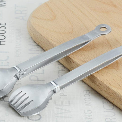 Small Serving Tongs 6-Inch Stainless Steel Mini Appetizer Tongs, Set of 4 (Brushed).