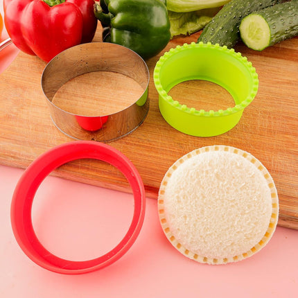 Sandwich Cutter and Sealer for Kids 4pcs Large Bread Decruster Sandwiches Cruster Maker Vegetable Fruit Cookies Food Cutter Shapes Set for Boys Girls Lunch Bento Box Unicorn Star Heart Round.
