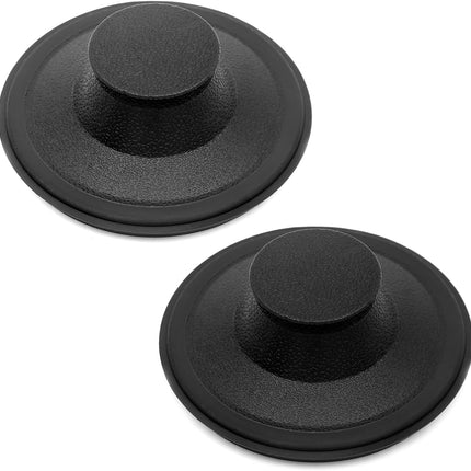 (2 Pack) Exact Replacement for InSinkErator STP-PL/STPPL Black Rubber Sink Stopper for Garbage Disposal – Compatible with Standard 3-1/2" Drains from Kohler, Waste King, Whirlpool, and More.