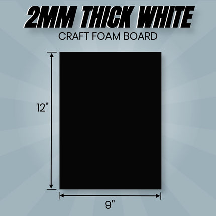 24 Ct Sheets Black EVA Cosplay Foam in 9” x 12’’ Sheets; High Density Thick Foam 85 kg/m³, 2mm (1/12”); Great for Costumes, Props, Armor, Masks, Arts and Crafts Projects.