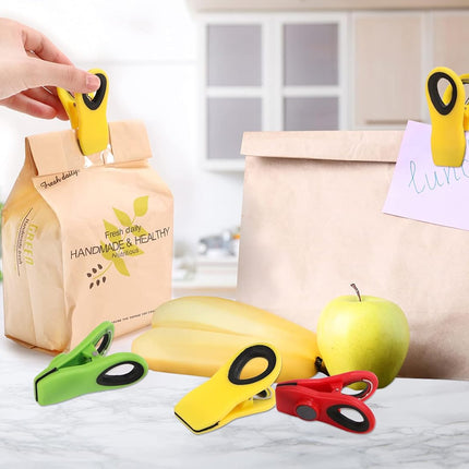 12 Pack Chip Clips, Magnetic Bag Clip with Airtight Seal for Chips, Bread, Snacks, Fridge Organizer Kitchen Storage Clips Multicolor.