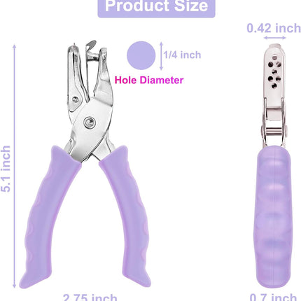 6 Pack Silicone Soda Can Cover Lids, Reusable Soda Can Lids + Single Hole Punch 1/4” Hole Puncher for Crafts Purple.