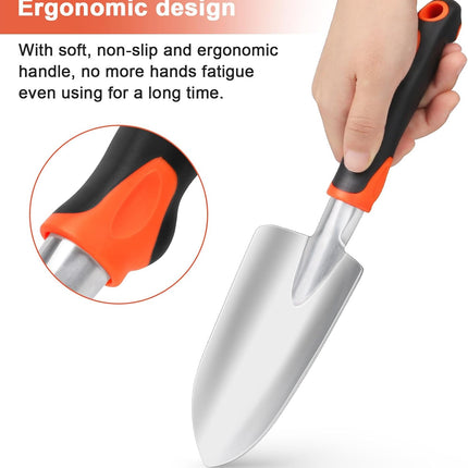 Garden Shovel Garden Hand Trowel, Heavy Duty Hand Shovel with Ergonomic Handle + Hand Rake Garden Tool, Heavy Duty Hand Cultivators for Gardening, Small Garden Claw Tool.