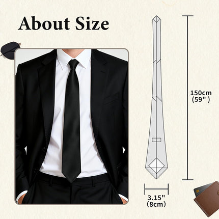 Ties for Men, Solid Color Neckties, Mens Black Tie, Neck Ties Formal for Wedding, Business, Party.
