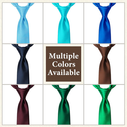 Ties for Men, Solid Color Neckties, Mens Black Tie, Neck Ties Formal for Wedding, Business, Party.