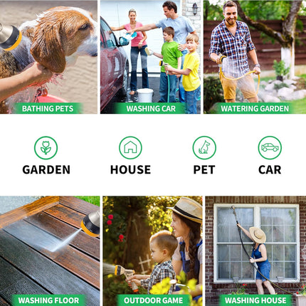 Garden Nozzle Sprayer, High Pressure Spray Nozzle, 100% Metal Water Hose Nozzle, 7 Patterns Watering Nozzle, Heavy Duty Sprayer Garden Nozzle for Watering Plants & Lawns, Washing Cars & Pets.