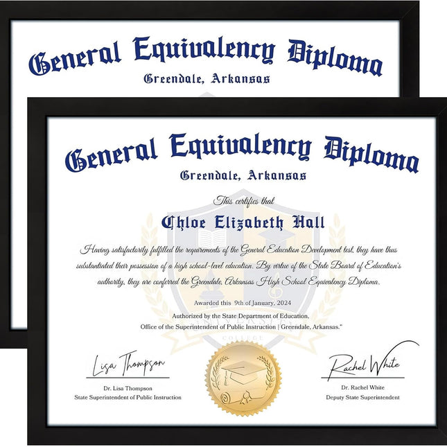 8.5x11 Diploma Frame, Black Picture Frame With Clear Plexiglass, 2 Pack Certificate for Wall Display, Document Frame, High School Diploma