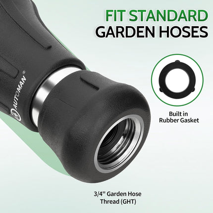 Garden Hose Nozzle Heavy Duty, Fireman Hose Nozzle, High Pressure Water Hose Sprayer Nozzle, Adjustable Spray Nozzles for Washing Car, Cleaning Ground, Watering Plants, Showing Pets.