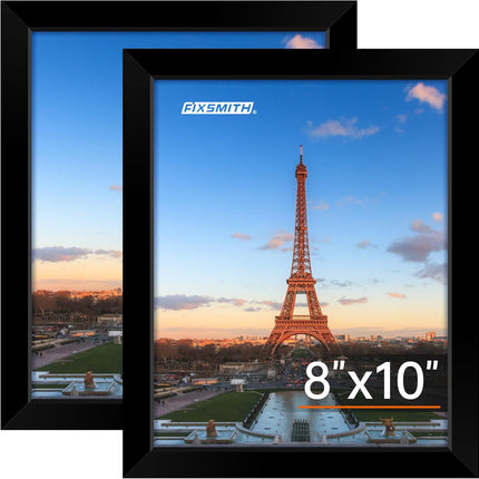 8x10 Picture Frame, Black Poster Frame with HD Plexiglass, Display Pictures 5x7 with Mat or 8x10 Without Mat, Photo Frames Collage for Tabletop or Wall Display, 2 Pack.