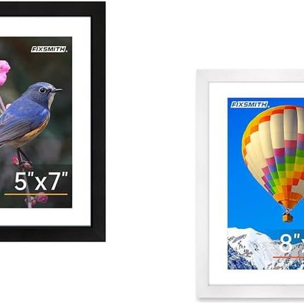 5x7 Picture Frame Set of 2 & 8x10 Picture Frame Set of 2, Photo Frame with HD Plexiglass, Display Pictures 5x7 with Mat or 8x10 Without Mat.