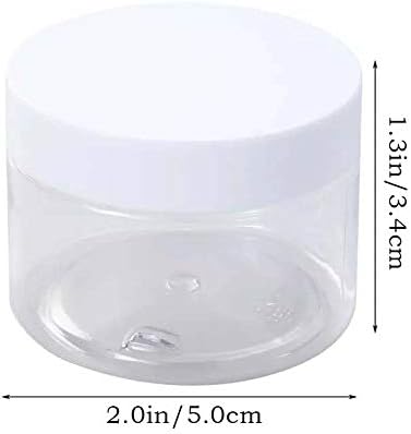 24 Pcs 1oz Plastic Cosmetic Jars,Round Leak Proof Clear Container with Lid,Wide-Mouth Refillable Small Storage Containers for Slime,Cosmetic,Lotion,Candy,Craft.