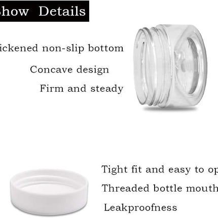 24 Pcs 1oz Plastic Cosmetic Jars,Round Leak Proof Clear Container with Lid,Wide-Mouth Refillable Small Storage Containers for Slime,Cosmetic,Lotion,Candy,Craft.