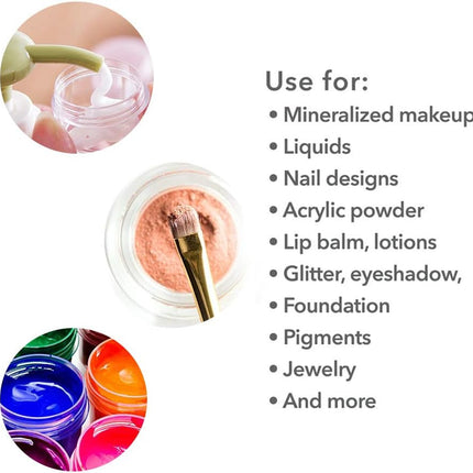 24 Pcs 1oz Plastic Cosmetic Jars,Round Leak Proof Clear Container with Lid,Wide-Mouth Refillable Small Storage Containers for Slime,Cosmetic,Lotion,Candy,Craft.