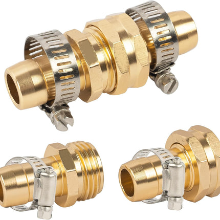 Garden Hose Repair Connector with Clamps, Fit for 3/4" or 5/8" Garden Hose Fitting, 4 Set.