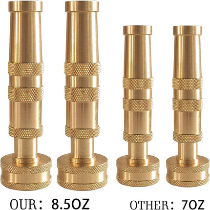 Adjustable Twist Hose Nozzle, 4" Heavy-Duty Brass Hose Nozzle with 10 Garden Hose Rubber Washers, 2 Pack.