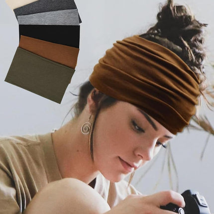 6 Pack Wide Headbands for Women, Non Slip Stretchy Head Bands, Workout Headbands for Yoga, Running, Cycling.