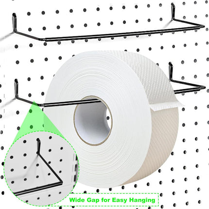 2 Pack Pegboard Towel Holder Pegboard Hooks for Paper Towels, Kitchen Towels, Stickers, Tapes Great Peg Board Organizer Accessories for Workshop, Garage, Kitchen.