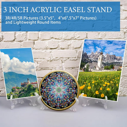 25 Pack Acrylic Easel Stand 3 Inch Clear Plastic Easels Plate Holders Mini Easels Display Stand for Photos, Sports Cards, Baseball Card, Coins, Small Items.