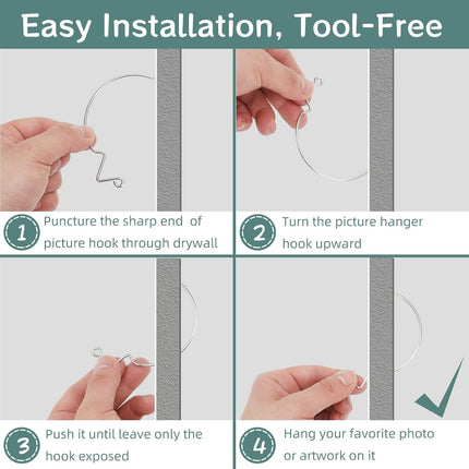 30Pcs Picture Hanger Hooks Super Hooks for Hanging Drywall Picture Hanging Hooks Heavy Duty Wall Hooks for Hanging Pictures, Photos, Frames, Planters, Art, Clock.