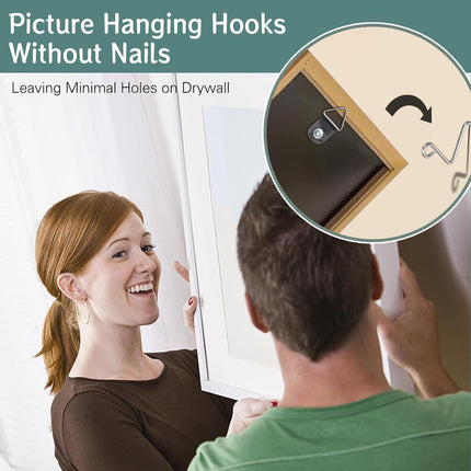 30Pcs Picture Hanger Hooks Super Hooks for Hanging Drywall Picture Hanging Hooks Heavy Duty Wall Hooks for Hanging Pictures, Photos, Frames, Planters, Art, Clock.