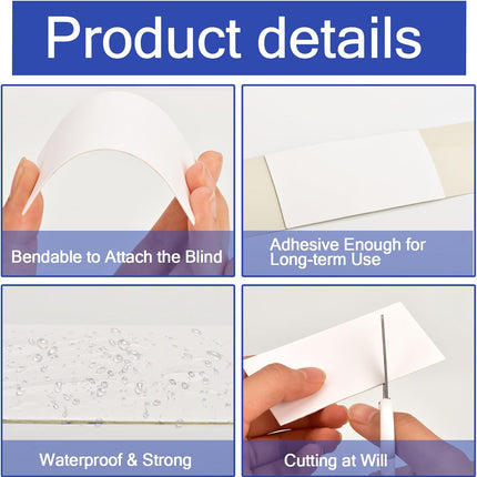 8 Pcs Horizontal Blind Repair Tabs Mini Blind Slat Repair Kit Horizontal Blinds Replacement Slats White Blind Fixers for Horizontal Blinds (2" W x 3.5" L).