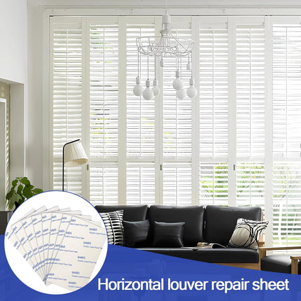 8 Pcs Horizontal Blind Repair Tabs Mini Blind Slat Repair Kit Horizontal Blinds Replacement Slats White Blind Fixers for Horizontal Blinds (2" W x 3.5" L).