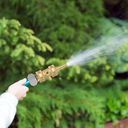 2 Set Heavy Duty Brass Hose Nozzle, Pressure Jet Nozzle with Hose Shutoff Valve, 3/4" GHT Nozzles for Garden Hose, Car Wash, Extra 4 Rubber Washers.