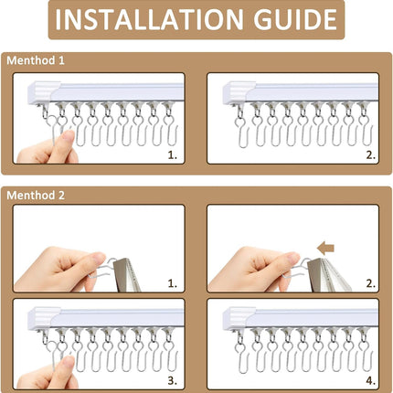 S-Shaped Small Metal Curtain Hooks - 60 Pcs Drapery Hooks for Ceiling Track.