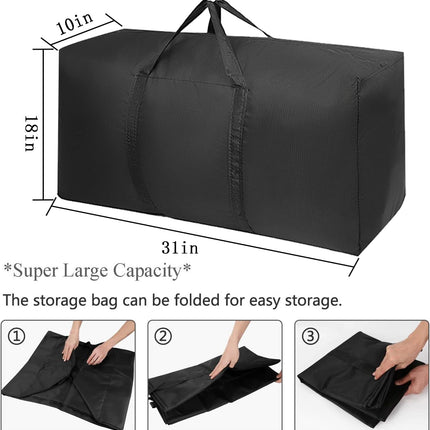 Extra Large Moving Bags with Strg Zippers & Carrying Handles, Storage Bags Storage Totes for Clothes, Moving Supplies, Space Saving Oversized Storage Bag Organizer for Moving, Traveling (2 Pack).