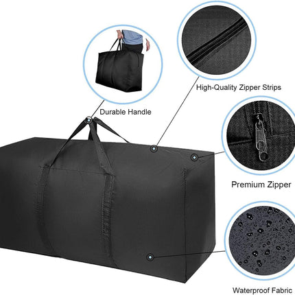 Extra Large Moving Bags with Strg Zippers & Carrying Handles, Storage Bags Storage Totes for Clothes, Moving Supplies, Space Saving Oversized Storage Bag Organizer for Moving, Traveling (2 Pack).
